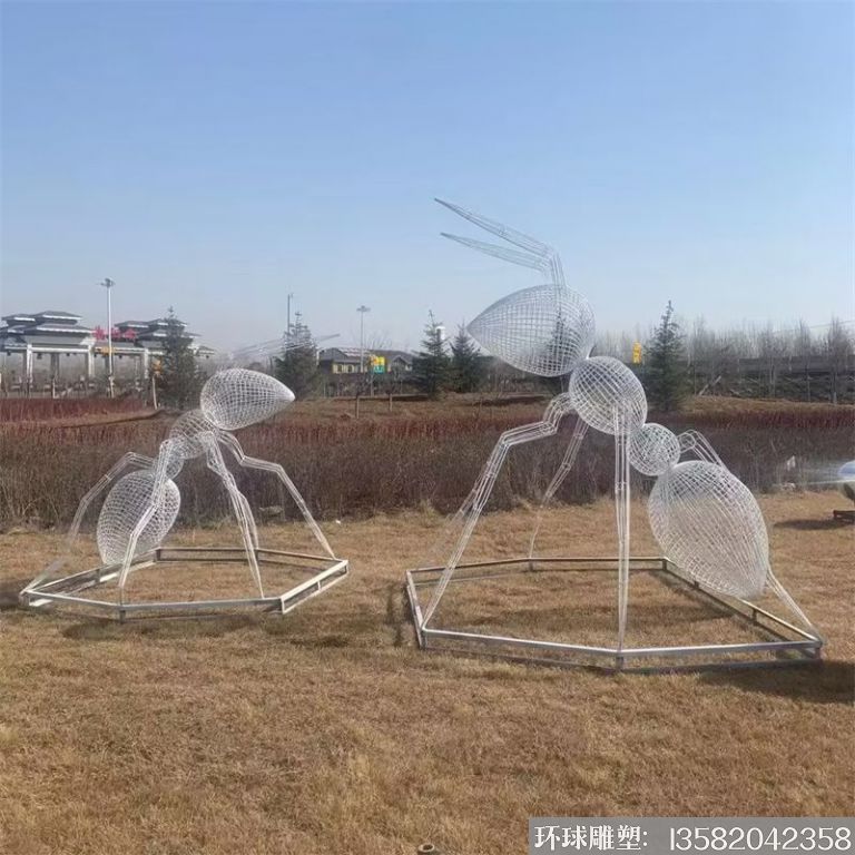 不锈钢蚂蚁雕塑 镂空蚂蚁景观2
